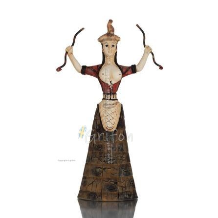 Snake Goddess, Goddess of Fertility 24cm Full Alabaster Statyette, minoisk civilisation, antikens Grekland Polyester 2 - grifon.