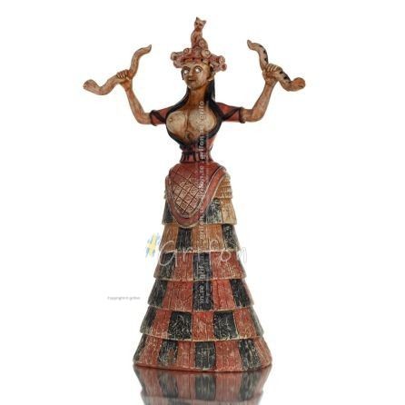 Snake Goddess, Goddess of Fertility 30cm Full Alabaster Statuette, Minoan Civilization, Ancient Greece Polyester 2 - grifon.se