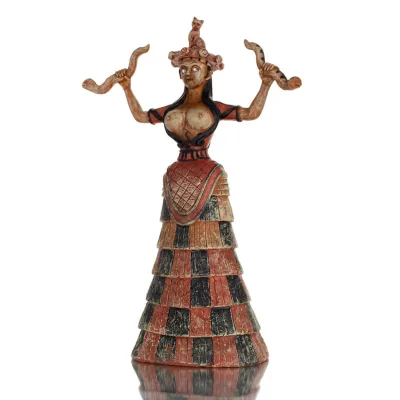 Snake Goddess, Goddess of Fertility 30cm Full Alabaster Statuette, Minoan Civilization, Ancient Greece Polyester 2 - grifon.se 