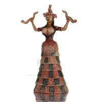 Snake Goddess, Goddess of Fertility 30cm Full Alabaster Statyette, Minoisk Civilisation, Antika Grekland Polyester 2 - grifon.se