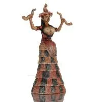 Snake Goddess, Goddess of Fertility 30cm Full Alabaster Statyette, Minoisk Civilisation, Antika Grekland Polyester 6 - grifon.se
