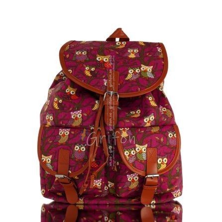 Backpack with Owl or Glauka Mikri Fabric and bags 1 - grifon.se