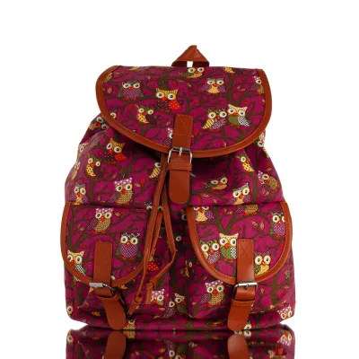 Backpack with Owl or Glauka Mikri Fabric and bags 1 - grifon.se 