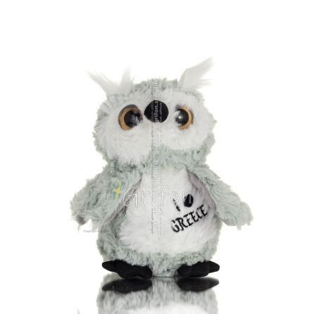 Owl or Glauka Plush 17.5cm I love Greece Soft and other toys 1 - grifon.se