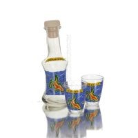 Karaff Set med 2 shots genomskinligt glas med tryck, kÃ¶k, raki, tsikoudia KÃ¶k & glas 2 - grifon.se 