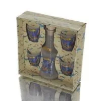 Karaff Set med 4 shots genomskinligt glas med tryck, kök, raki, tsikoudia Kök & glas 1 - grifon.se 