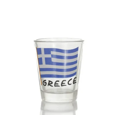 Klart glas 6 cm snapsglas med flaggtryck, kök, raki, tsikoudia, snapsglas Kök & glas 1 - grifon.se 