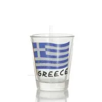 Σφηνάκι διαφανές γυάλινο 6εκ με στάμπα Σημαία, κουζίνας, ρακί, τσικουδιά, σφηνοπότηρο Κουζίνας κ υαλικά 1 - grifon.se 