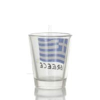 Clear glass 6cm shot glass with Flag print, kitchen, raki, tsikoudia, shot glass Kitchen & glasses 2 - grifon.se 