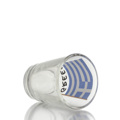 Clear glass 6cm shot glass with Flag print, kitchen, raki, tsikoudia, shot glass Kitchen & glasses 3 - grifon.se 