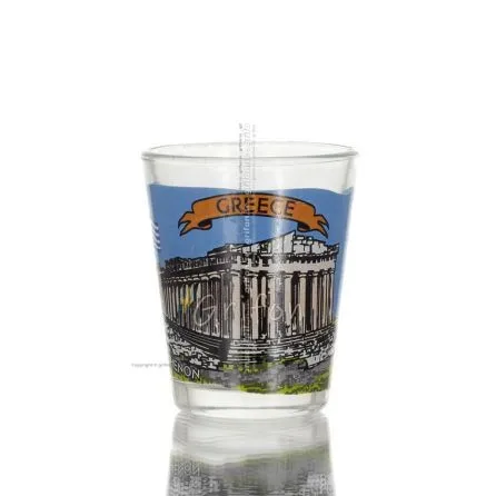 Transparent glas 6cm snapsglas med Parthenontryck, kök, raki, tsikoudia, snapsglas Kök & glas 1 - grifon.se 