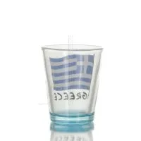 Klart glas blått 6 cm snapsglas med flaggtryck, kök, raki, tsikoudia, snapsglas Kök & glas 2 - grifon.se 