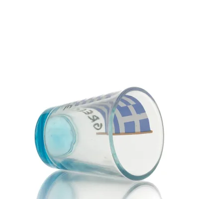 Klart glas blått 6 cm snapsglas med flaggtryck, kök, raki, tsikoudia, snapsglas Kök & glas 3 - grifon.se 