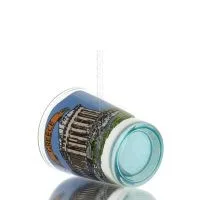 Clear glass blue 6cm shot glass with Parthenon print, kitchen, raki, tsikoudia, shot glass Kitchen & glasses 4 - grifon.se 