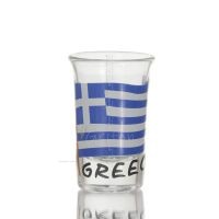 7 cm genomskinligt glas snapsglas med flaggtryck, kÃ¶k, raki, tsikoudia, snapsglas KÃ¶k & glas 1 - grifon.se 