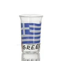 Σφηνάκι διαφανές γυάλινο 7εκ με στάμπα Σημαία, κουζίνας, ρακί, τσικουδιά, σφηνοπότηρο Κουζίνας κ υαλικά 1 - grifon.se 