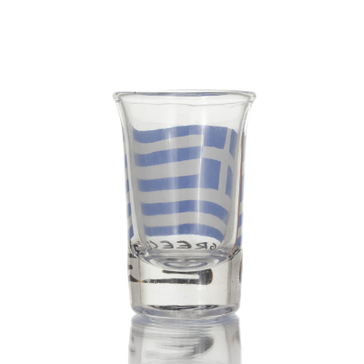7 cm genomskinligt glas snapsglas med flaggtryck, kÃ¶k, raki, tsikoudia, snapsglas KÃ¶k & glas 2 - grifon.se 