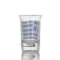 7cm transparent glass shot glass with Flag print, kitchen, raki, tsikoudia, shot glass Kitchen & glasses 2 - grifon.se 