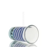 Clear glass blue 7cm shot glass with Flag print, kitchen, raki, tsikoudia, shot glass Kitchen & glasses 3 - grifon.se 