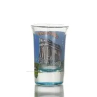 Klart glas blått 7 cm snapsglas med Parthenontryck, kök, raki, tsikoudia, snapsglas Kök & glas 2 - grifon.se 