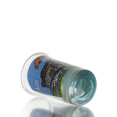 Klart glas blÃ¥tt 7 cm snapsglas med Parthenontryck, kÃ¶k, raki, tsikoudia, snapsglas KÃ¶k & glas 4 - grifon.se 