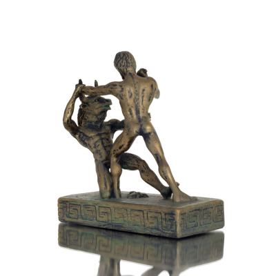 Theseus & Minotaur: The Last Battle of One, Minoan Civilization 11,5 cm Full Alabaster Statyette, Antika Grekland Polyester 5 - 