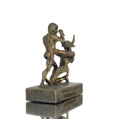 Theseus & Minotaur: The Last Battle of One, Minoan Civilization 11,5 cm Full Alabaster Statyette, Antika Grekland Polyester 7 - 