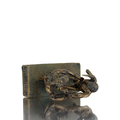 Theseus & Minotaur: The Last Battle of One, Minoan Civilization 11.5cm Full Alabaster Statuette, Ancient Greece Polyester 8 - gr