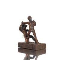 Theseus & Minotaur: The Last Battle of One, Minoan Civilization 16cm Full Alabaster Statyette, Antika Grekland Polyester 4 - gri