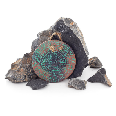 Phaistos Disc: The Unsolved Mystery, Hanging Small 9cm Alabaster, Minoan Culture, Wall Mounted, Ancient Greece Polyester 1 - gri