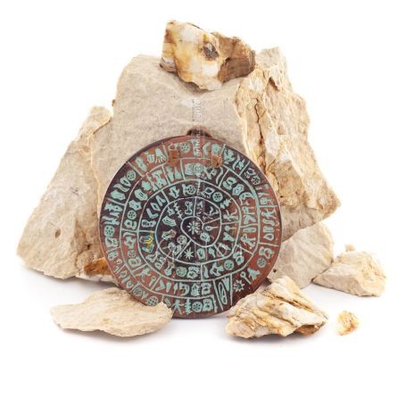Phaistos Disc: The Unsolved Mystery, Hanging Medium 11cm Alabaster, Minoan Culture, Wall Mounted, Antikens Grekland Polyester 1
