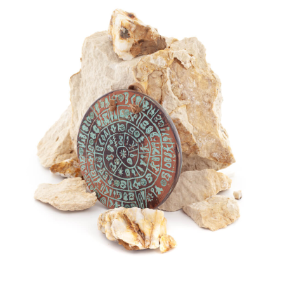 Phaistos Disc: The Unsolved Mystery, Hanging Medium 11cm Alabaster, Minoan Culture, Wall Mounted, Antikens Grekland Polyester 2 