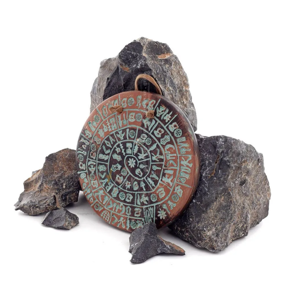 Phaistos Disc: The Unsolved Mystery, Hanging Large 13cm Alabaster, Minoan Culture, Wall Mounted, Ancient Greece Polyester 1 - gr