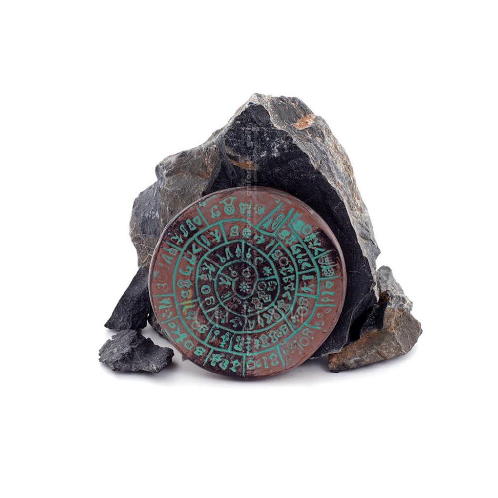 Phaistos Disc: The Unsolved Mystery, Small 9cm Alabaster, Minoan Civilization, Antikens Grekland Polyester 1 - grifon.se 