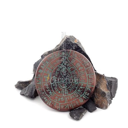 Phaistos Disc: The Unsolved Mystery, Medium 11cm Alabaster, Minoan Civilization, Antikens Grekland Polyester 1 - grifon.se