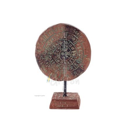 Phaistos Disc: The Unsolved Mystery, 13cm Alabaster Embossed Base, Minoan Civilization, Ancient Greece Polyester 1 - grifon.se
