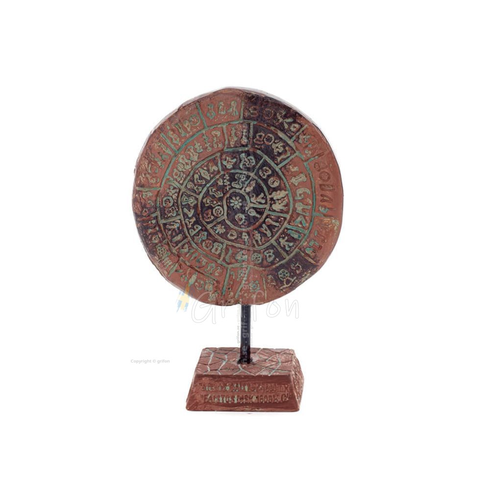 Phaistos Disc: The Unsolved Mystery, 13 cm Alabaster Embossed Base, minoisk civilisation, antikens Grekland Polyester 1 - grifon