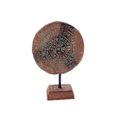 Phaistos Disc: The Unsolved Mystery, 13 cm Alabaster Embossed Base, minoisk civilisation, antikens Grekland Polyester 6 - grifon