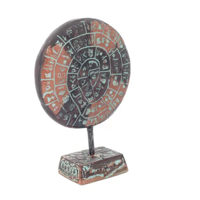 Phaistos Disc: The Unsolved Mystery, 16 cm Alabaster Embossed Base, minoisk civilisation, antikens Grekland Polyester 3 - grifon