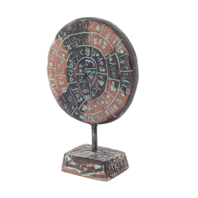 Phaistos Disc: The Unsolved Mystery, 16 cm Alabaster Embossed Base, minoisk civilisation, antikens Grekland Polyester 4 - grifon