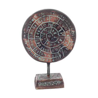 Phaistos Disc: The Unsolved Mystery, 16cm Alabaster Embossed Base, Minoan Civilization, Ancient Greece Polyester 6 - grifon.se 