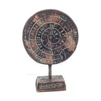 Δίσκος Φαιστού: Το άλυτο μυστήριο, με ανάγλυφη βάση 16εκ από αλάβαστρο, μινωικός πολιτισμός, αρχαία Ελλάδα Πολυεστερικά 6 - grif