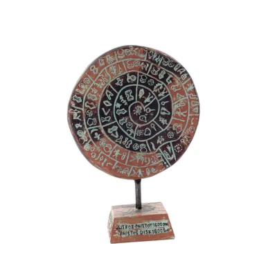 Phaistos Disc: The Unsolved Mystery, 19cm Alabaster Embossed Base, Minoan Civilization, Ancient Greece Polyester 6 - grifon.se 
