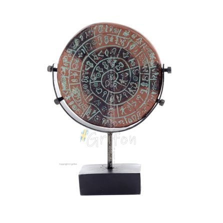 Phaistos Disc: The Unsolved Mystery, 22cm Alabaster Marble Base, Minoan Civilization, Ancient Greece Polyester 1 - grifon.se