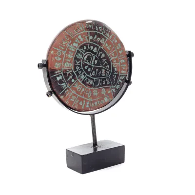 Phaistos Disc: The Unsolved Mystery, 22 cm Alabaster Marble Base, Minoan Civilization, Antika Grekland Polyester 3 - grifon.se 