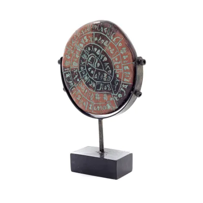 Phaistos Disc: The Unsolved Mystery, 22cm Alabaster Marble Base, Minoan Civilization, Ancient Greece Polyester 4 - grifon.se 