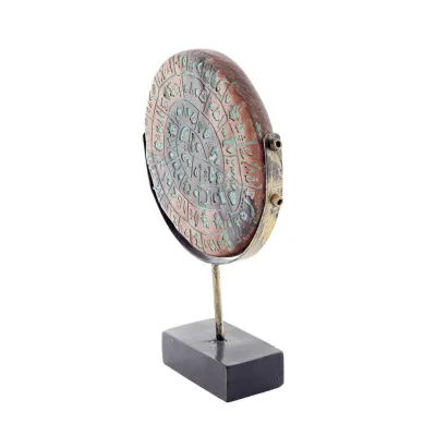 Phaistos Disc: The Unsolved Mystery, 28cm Alabaster Marble Base Type, Minoan Civilization, Ancient Greece Polyester 3 - grifon.s