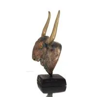 Minotaur: Drottning Pasiphaes son, Tjurhuvud, Tjurhuvud Byst, 19 cm alabaster, minoisk kultur Polyester 2 - grifon.se 