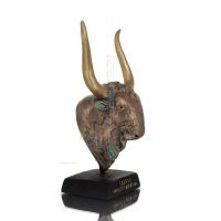 Minotaur: Drottning Pasiphaes son, Tjurhuvud, Tjurhuvud Byst, 19 cm alabaster, minoisk kultur Polyester 5 - grifon.se 
