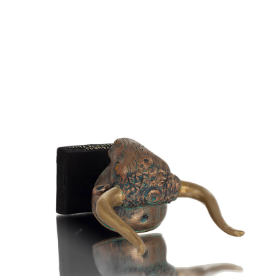 Minotaur: Drottning Pasiphaes son, Tjurhuvud, Tjurhuvud Byst, 19 cm alabaster, minoisk kultur Polyester 6 - grifon.se 